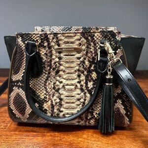 Brahmin Mini Priscilla Travertine Ballington Genuine Leather Bag